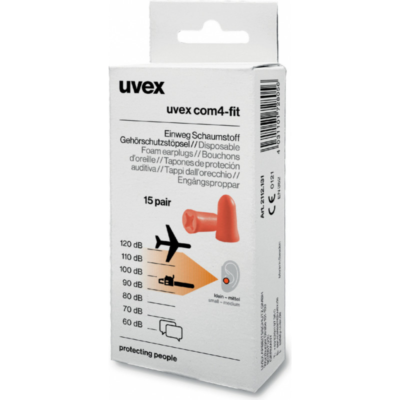 Uvex Ausu aizbāžņi UVEX Com4-fit SNR, 33 dB, 15 pāri