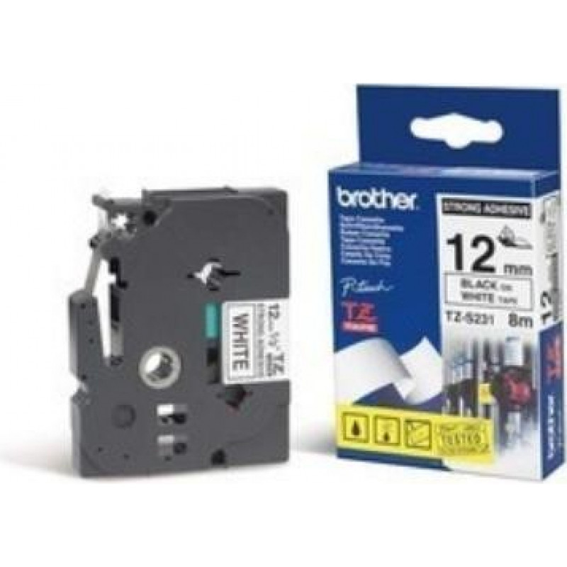 Brother Ar melnu uz baltas 12mm