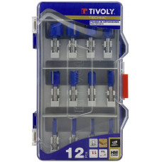 Tivoly Groove cutters set, 5-25mm, 8mm shank, 12 pcs