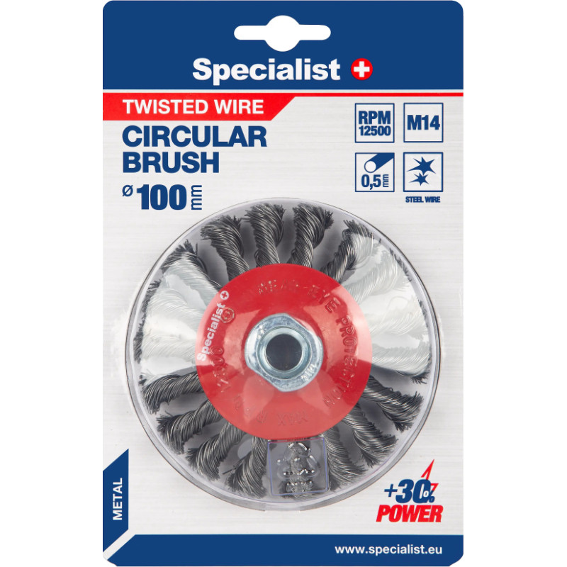 Specialist+ Vielinis šlifavimo diskas, tiesios vielos 100 mm. M14, SPECIALIST +