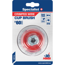 Specialist+ Nerūdijančio plieno vielos šepetys 60 mm. M14, SPECIALIST +