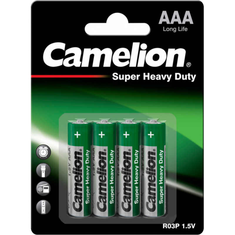 Camelion Šūnas, oglekļa cinks, AAA, R03, B4, KAMELIONS, 4 gab.