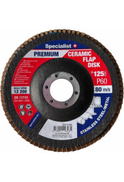 Specialist+ Atlokšņu slīpēšanas disks 125 mm, P60, Keramiskais PREMIUM, SPECIALIST+