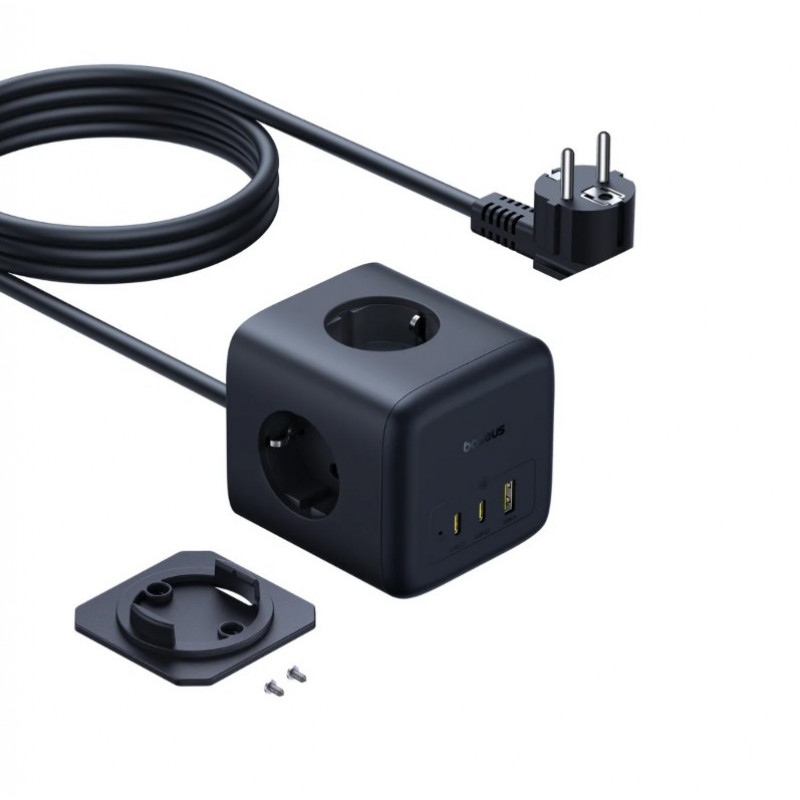 Baseus EnerFill FA11 Cube Power Strip 3AC+1U+1C 67W 1.5m EU Cosmic Black