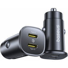 Baseus Auto ātrais lādētājs GoTrip 30W 12-24V 2xUSB-C PD, melns