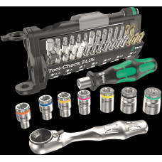Wera Tool-Check PLUS 1, 39 vienību komplekts ar sprūdatslēgu un muciņām