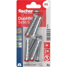 Fischer Dobās sienas dībelis DuoHM 5x55 S PH TX, Fischer, 4 gab.