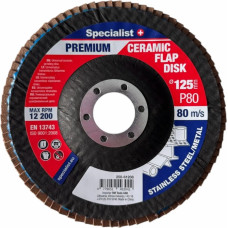 Specialist+ Atlokšņu slīpēšanas disks 125 mm, P80, Keramiskais PREMIUM, SPECIALIST+