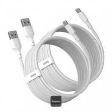 Baseus Kabelis USB A kontaktdakša - USB C kontaktdakša 1,5 m 40W 5A QC3.0 PD, balts (2 gab.)