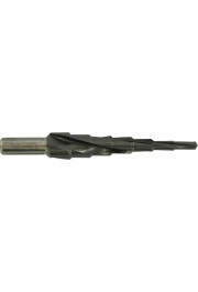 Tivoly XL HSS step drill bit - TiAlN coated - Helical - TSP - Three flat shank (Hanging box) / ØMin/Max : 5/16