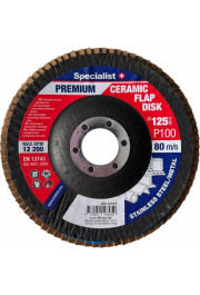 Specialist+ Atlokšņu slīpēšanas disks 125 mm, P100, Keramiskais PREMIUM, SPECIALIST+