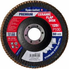 Specialist+ Atlokšņu slīpēšanas disks 125 mm, P100, Keramiskais PREMIUM, SPECIALIST+