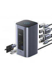 Baseus Dokēšanas stacija 1in12 USB C spraudnis - 2xHDMI RJ45 SD/TF USB3 NU1 Air Spacemate BASEUS