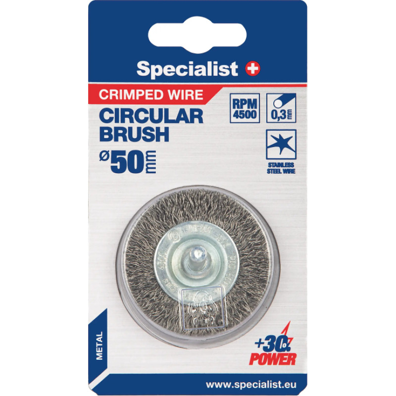 Specialist+ Vielinis šlifavimo diskas, tiesios vielos, su koteliu 50 mm.  SPECIALIST +