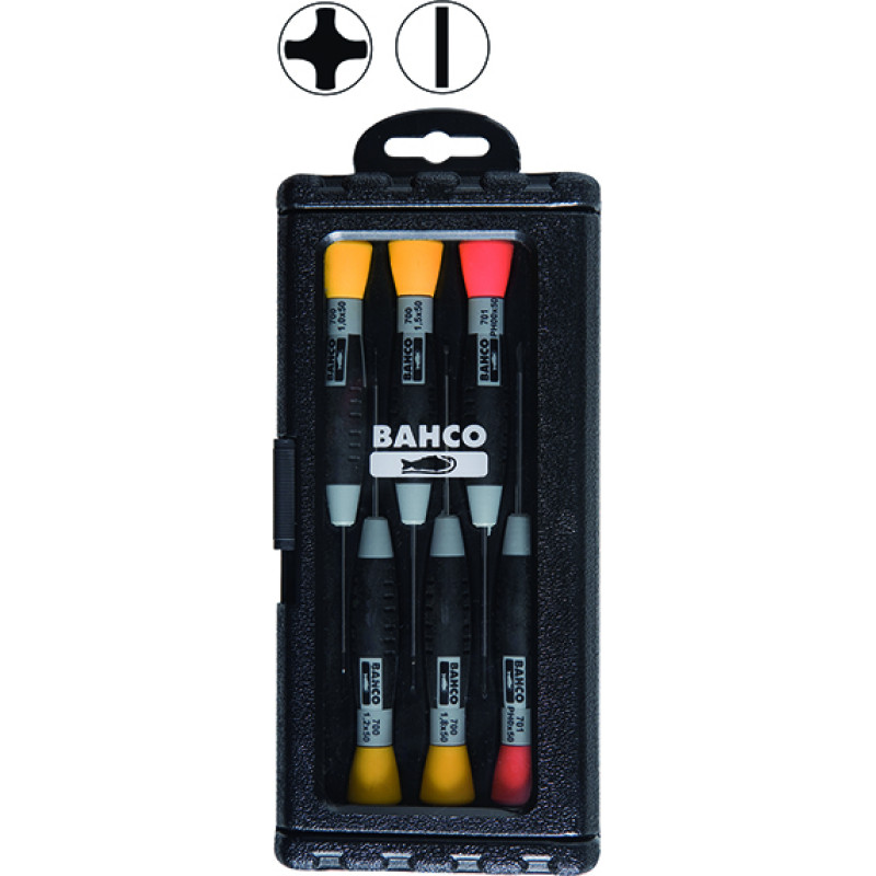 Bahco Skrūvgriežu komplekts , 6 gab (PH un SL)