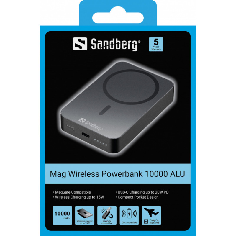 Sandberg 420-97 Mag Wireless Powerbank10000ALU