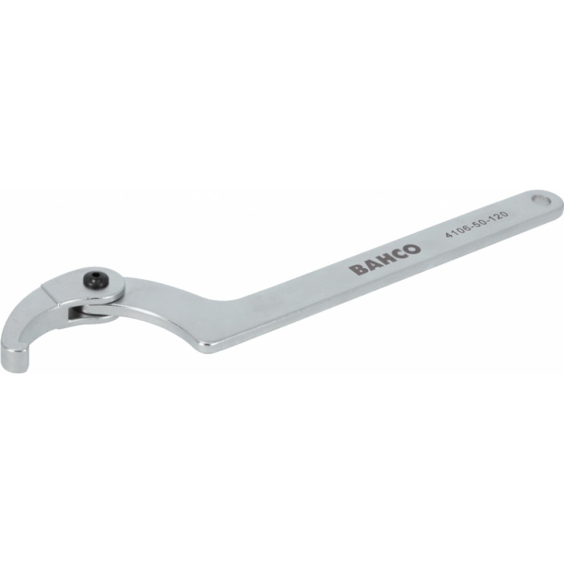 Bahco 50-120 mm Flexible Head Adjustable Hook Wrench with Chrome Finish 295 mm