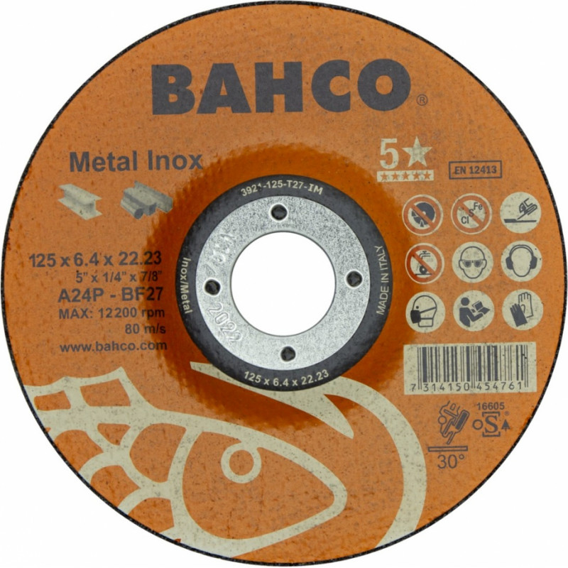 Bahco Griezējdisks A30S INOX+Fe T42 115x6,4x22.23mm