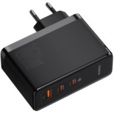 Baseus Sienas lādētājs GaN5 Pro 160 W USB + 2xUSB-C QC4+ PD3.1 ar USB-C 1 m kabeli, melns