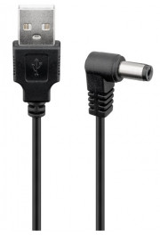 Goobay USB līdz līdzstrāvas kabelis 5,5 x 2,1 mm, 1 m, 5 V 1A, melns