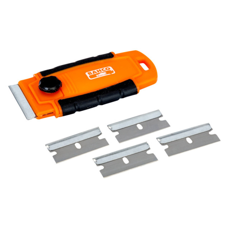 Bahco Windows scraper with two components plastic body + 5 spare blades