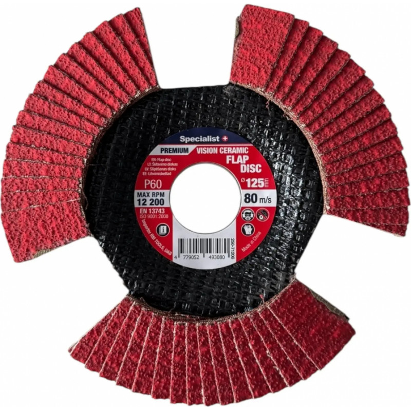 Specialist+ Atlokšņu slīpēšanas disks 125 mm, P60, Vision Ceramic PREMIUM, SPECIALIST+