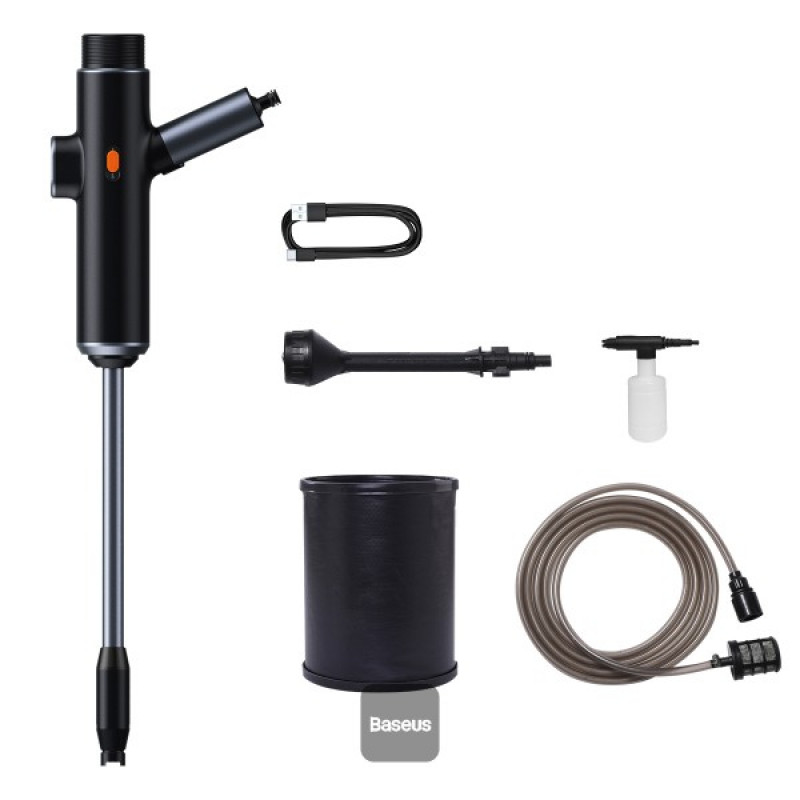 Baseus Pārnēsājamā elektriskā auto mazgāšanas sprausla ar dubulto jaudu（set）Black BASEUS