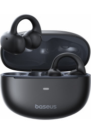 Baseus Atvērtās bezvadu Bluetooth 5.4 austiņas Bowie MC1 ar uzlādes futrālīti, melnas, melnas