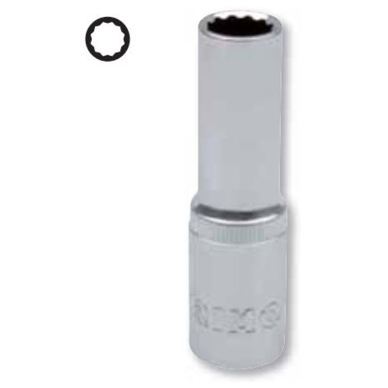 Irimo dubultā sešstūra muciņa 11mm, dziļā, 1/2