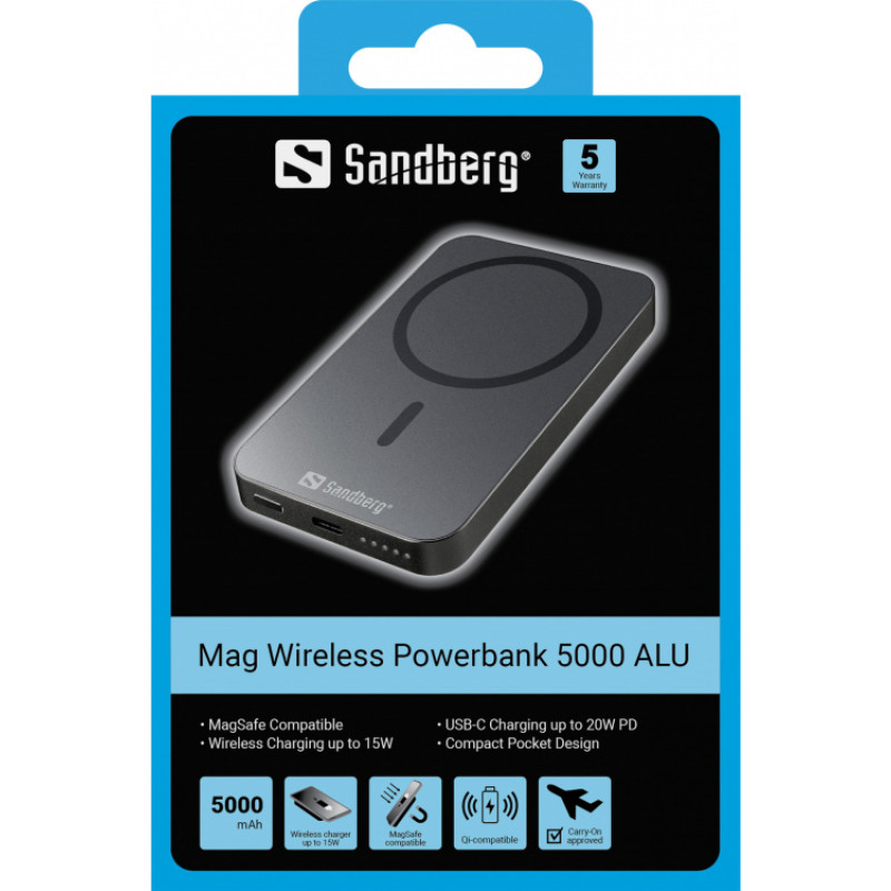 Sandberg 420-96 Mag Wireless Powerbank 5000ALU