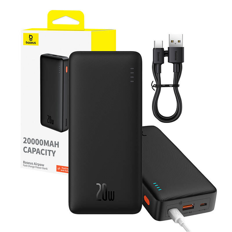 Baseus LiPo Powerbank 20000mAh 20W USB + USB-C Airpow black BASEUS