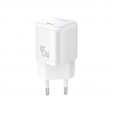Baseus Sienas ātrais lādētājs PicoGo GaN 45W USB-C QC PD, balts