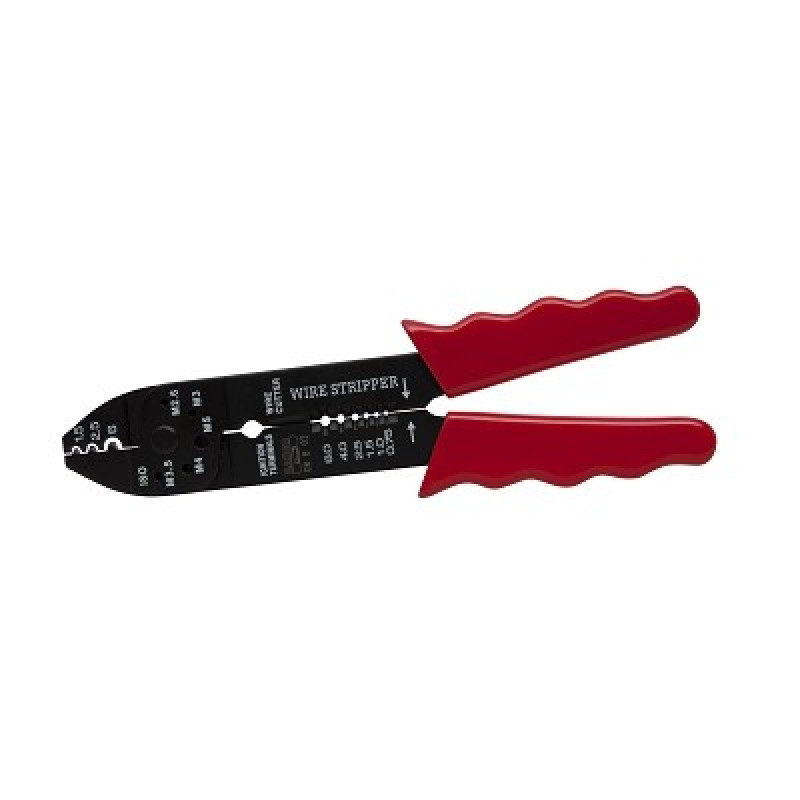 Bahco Crimping pliers 220mm 0,5-6mm2 red handles, cut nails M2,6-M5,0