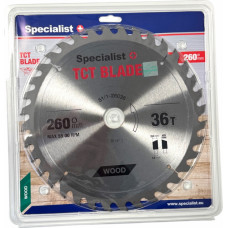 Specialist+ griešanas disks, 260 x 36T x 30 mm