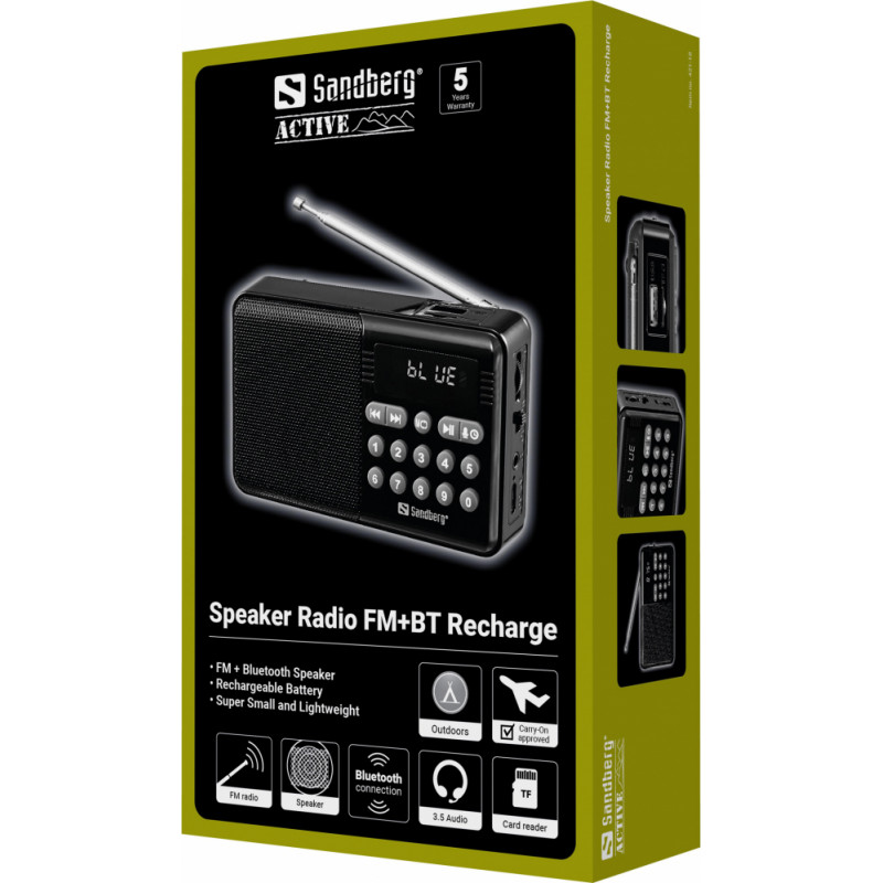Sandberg 421-18 Speaker Radio FM+BT Recharge
