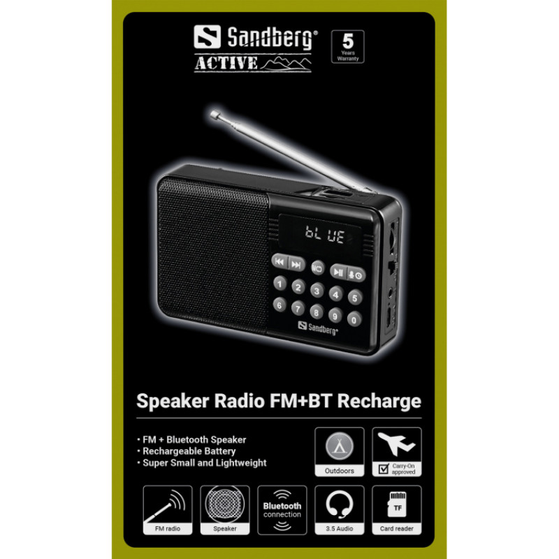 Sandberg 421-18 Speaker Radio FM+BT Recharge
