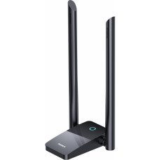 Baseus Wi-Fi USB divjoslu adapteris 2,4GHz 400Mbps + 5GHz 867Mbps ar ārējo antenu 2x5dBi, melns