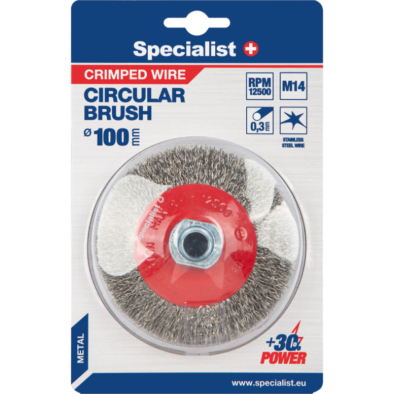 Specialist+ Vielinė šlifavimo taurė, suktos vielos 75 mm. M14, SPECIALIST +   (kopija)