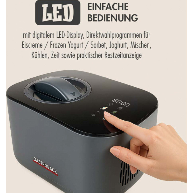 Gastroback 42901 Mini Gelateria 2in1 Compressor-Ice Machine 1L