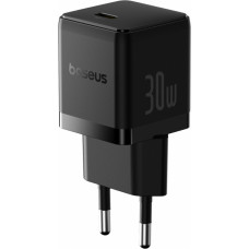 Baseus Sienas ātrais lādētājs Palm 30W USB-C QC3.0 PD3.0 ar USB-C kabeli 1 m, melns