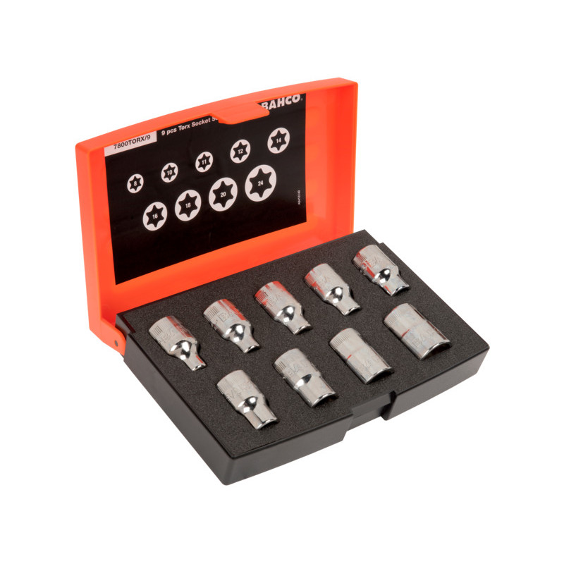 Bahco Socket set Bahco 7800TORX E8-E24 1/2