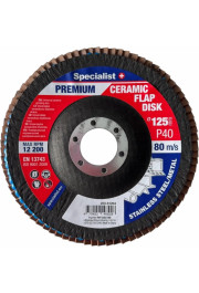 Specialist+ Atlokšņu slīpēšanas disks 125 mm, P40, Keramiskais PREMIUM, SPECIALIST+