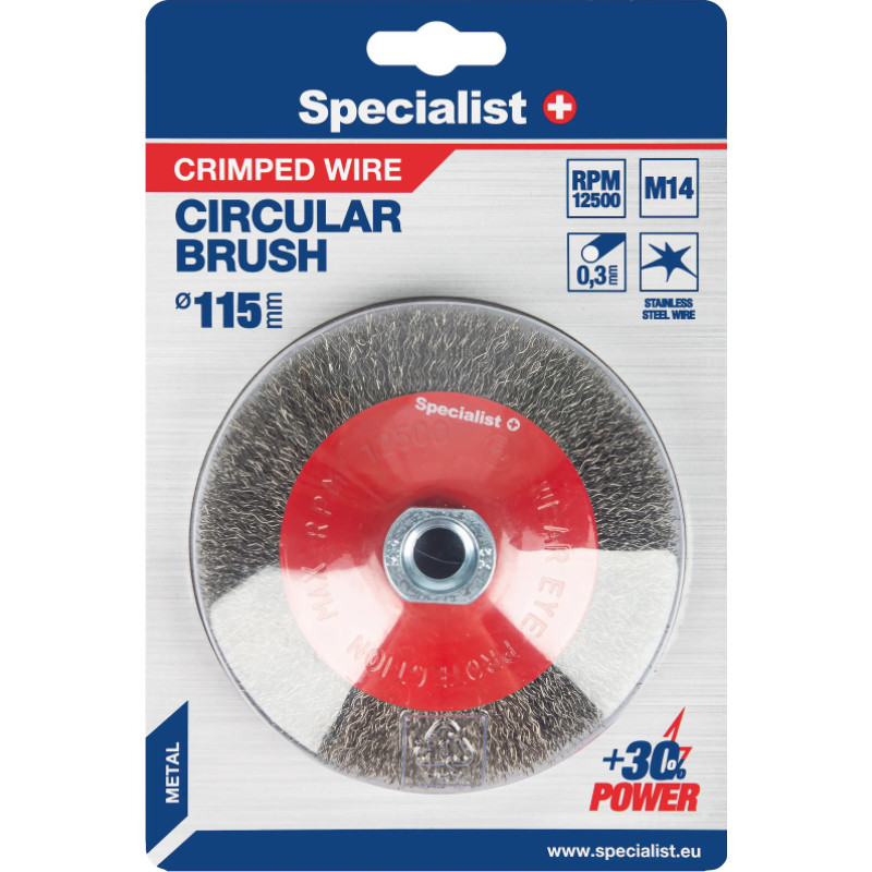 Specialist+ Vielinis šlifavimo diskas, tiesios vielos 115 mm. M14, SPECIALIST +