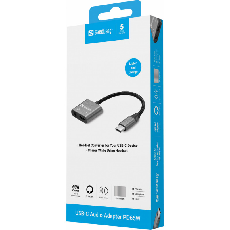 Sandberg 136-67 USB-C Audio Adapter PD65W