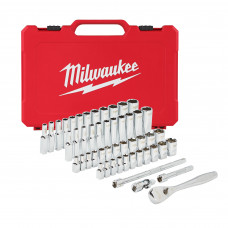 Milwaukee 1/4″uzgriežņu atslēga ar sprūdratu un uzgaļu komplekts- 50 gab.