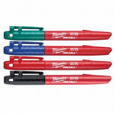 MILWAUKEE®  4 INKZALL™ marķieri – zils, sarkans, zaļš, melns