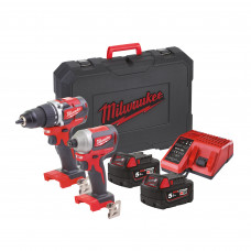 Milwaukee M18™ kompakts 18 V 2-bezoglīšu instrumentu komplekts CBLPP2B-502C