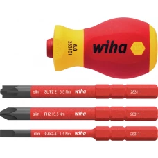 Wiha skrūvgriezis elektriķiem slimVario® ar uzgaļiem